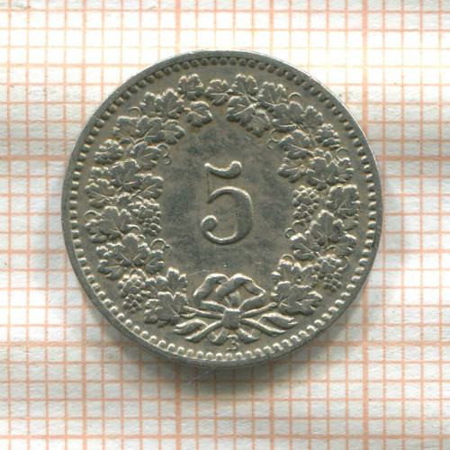 5 раппенов. Швейцария 1906г