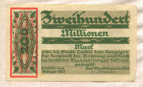 200000000 марок. Германия 1923г