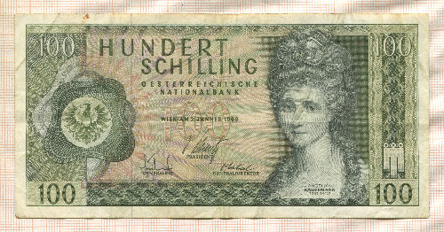 100 шиллингов. Австрия 1969г