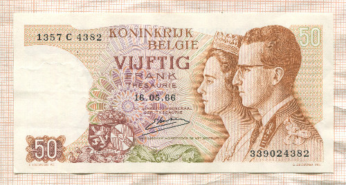 50 франков. Бельгия 1966г
