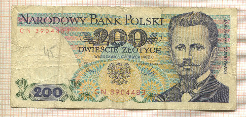 200 злотых. Польша 1982г
