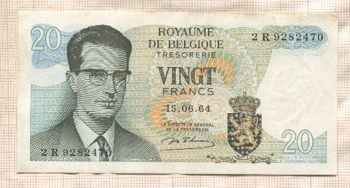 20 франков. Бельгия 1964г