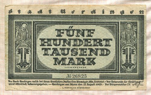 500000 марок. Германия 1923г