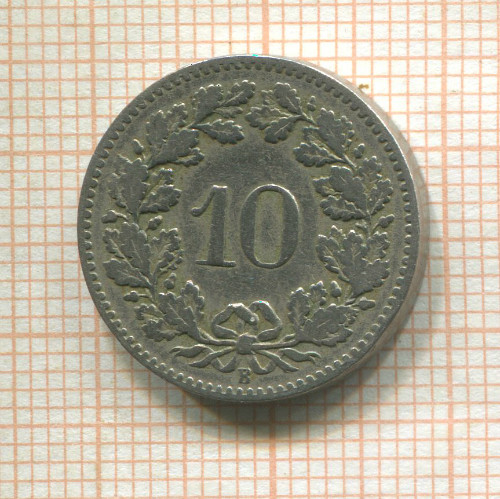 10 раппенов. Швейцария 1894г