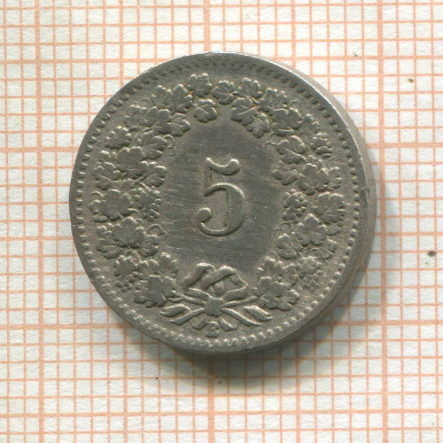 5 раппенов. Швейцария 1898г