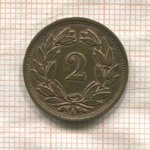 2 раппена. Швейцария 1879г
