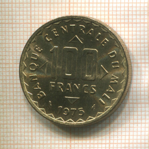 100 франков. Мали. F.A.O. 1975г