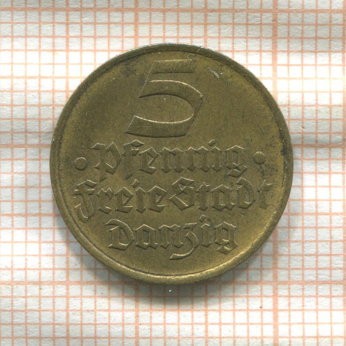 5 пфеннигов. Данциг 1932г
