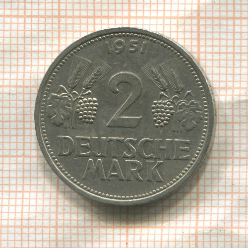2 марки. Германия 1951г