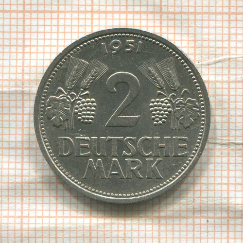 2 марки. Германия 1951г