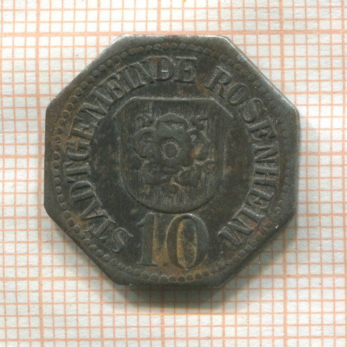Нотгельд. 10 пфеннигов. Германия. Розенхайм