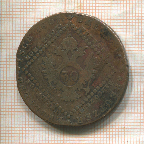 30 крейцеров. Австрия 1807г