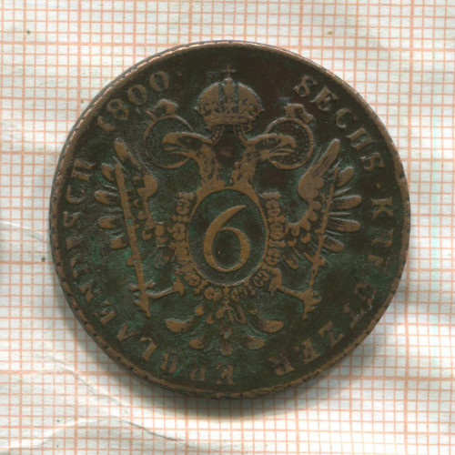 6 крейцеров. Австрия 1800г