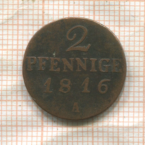 2 пфеннига. Бранденбург-Пруссия 1816г