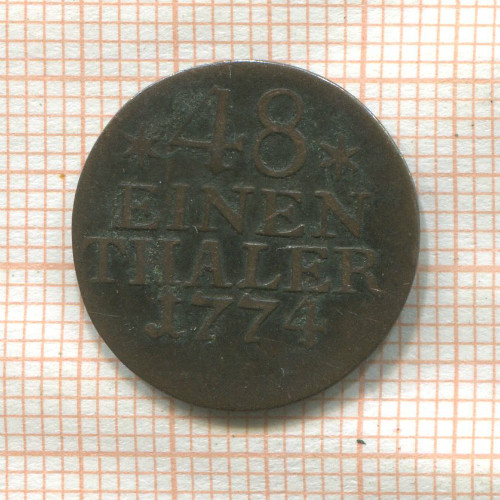 1/48 талера. Пруссия 1774г