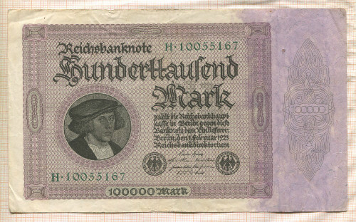 100000 марок. Германия 1923г