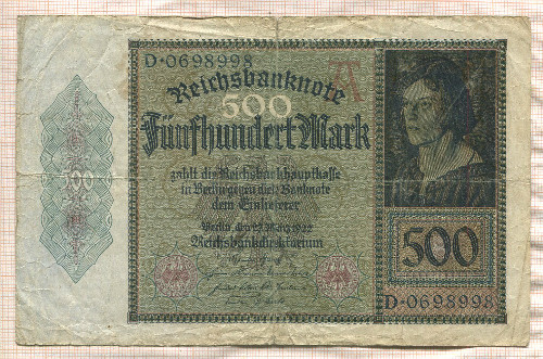 500 марок. Германия 1922г