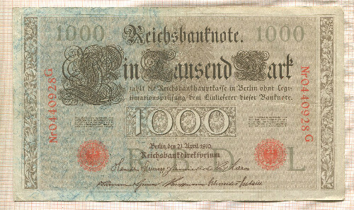 1000 марок. Германия 1910г