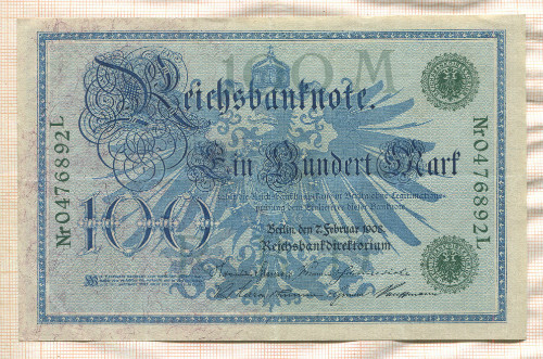 100 марок. Германия 1908г