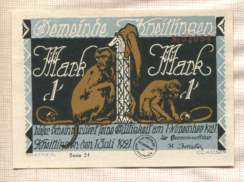 1 марка. Германия 1921г