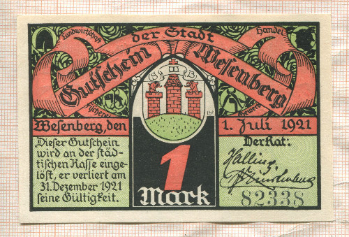 1 марка. Германия 1921г