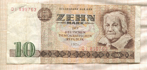 10 марок. ГДР 1971г