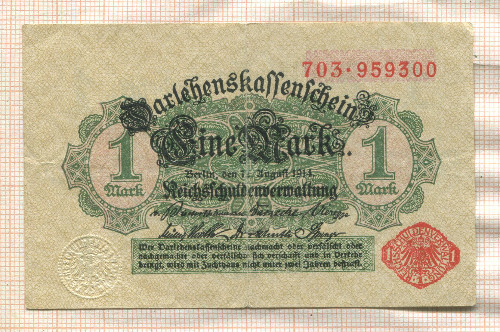 1 марка. Германия 1914г