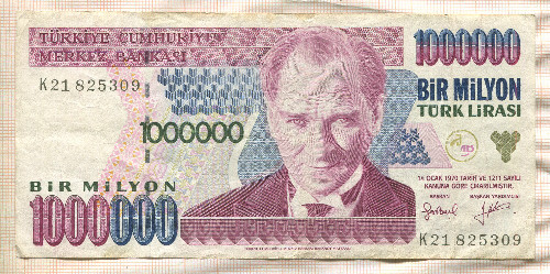 1000000 лир. Турция