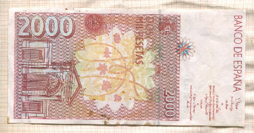 2000 песет. Испания 1992г