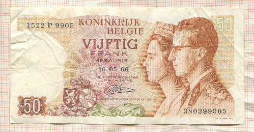 50 франков. Бельгия 1966г