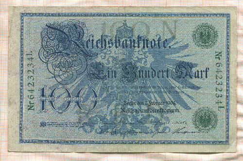 100 марок. Германия 1908г