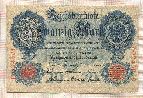 20 марок. Германия 1914г