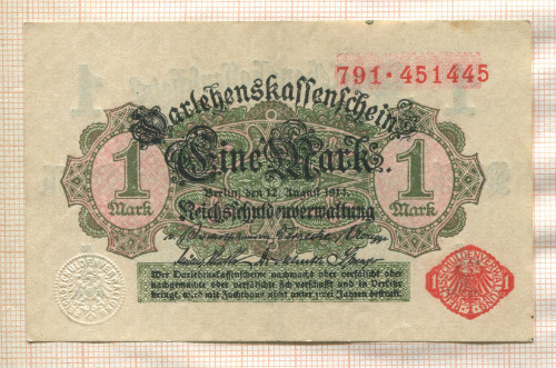 1 марка. Германия 1914г
