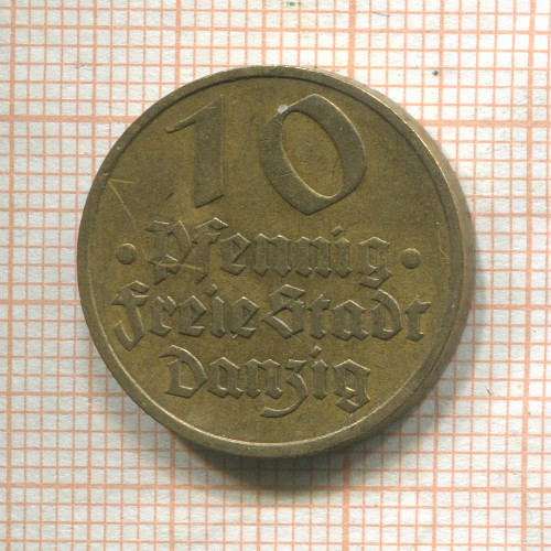 10 пфеннигов. Данциг 1932г