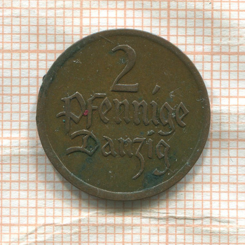 2 пфеннига. Данциг 1926г