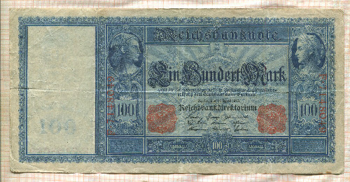 100 марок. Германия 1910г