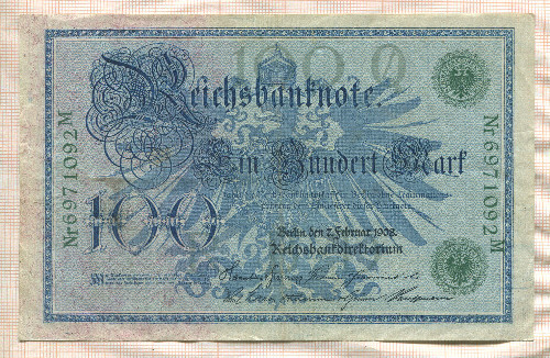 100 марок. Германия 1908г