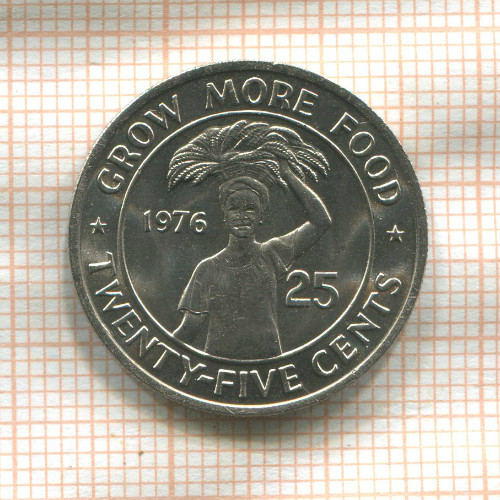 25 центов. Либерия. F.A.O. 1976г