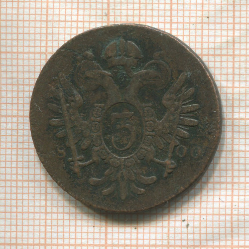 3 крейцера. Австрия 1800г