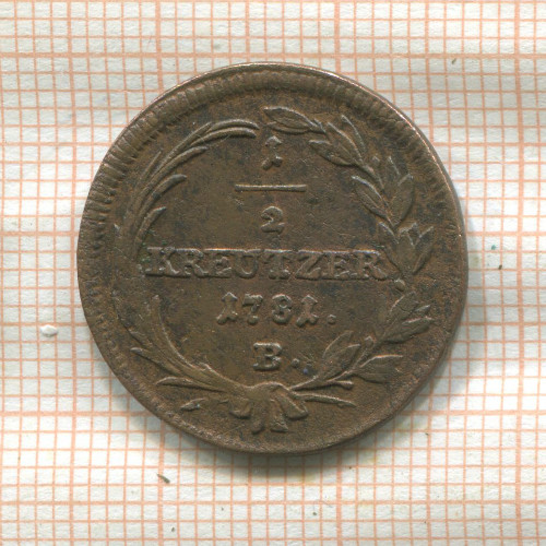 1/2 крейцера. Австрия 1781г