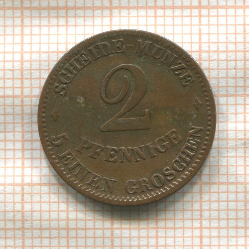 2 пфеннига. Саксен-Кобург-Гота 1851г