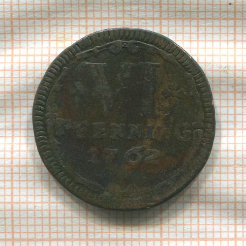 6 пфеннигов. Мюнстер 1762г