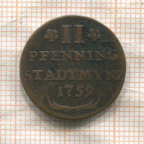 2 пфеннинга. Альтенбург (деформация) 1759г