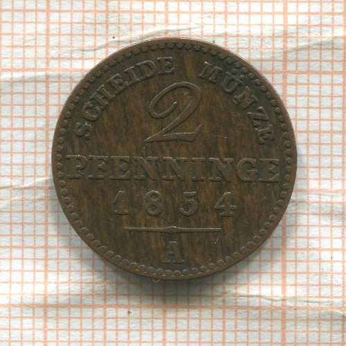 2 пфеннинга. Пруссия 1853г