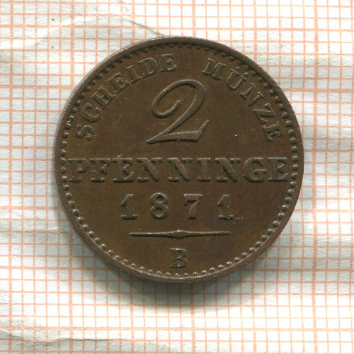 2 пфеннинга. Пруссия 1871г