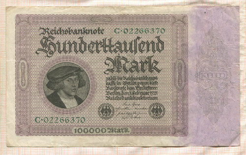 100000 марок. Германия 1923г