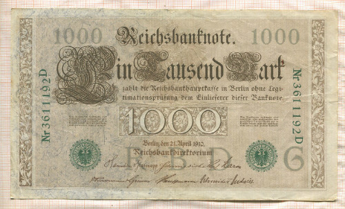 1000 марок. Германия 1910г