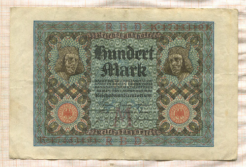 100 марок. Германия 1920г