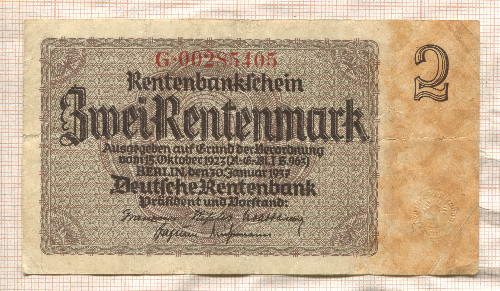 2 марки. Германия 1937г