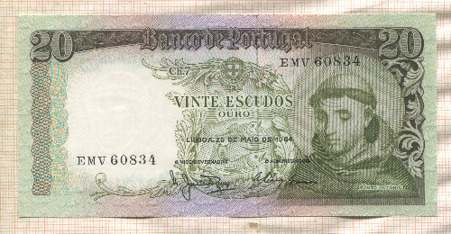 20 эскудо. Португалия 1964г